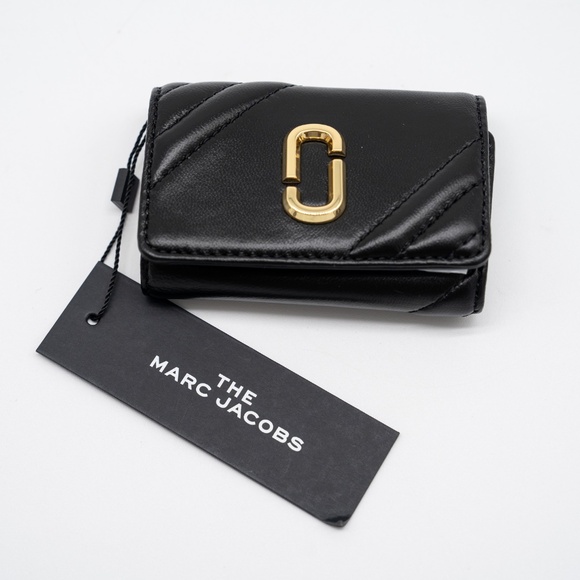 Marc Jacobs Black the Glam Shot Key Case Leather Gold - Picture 7 of 8